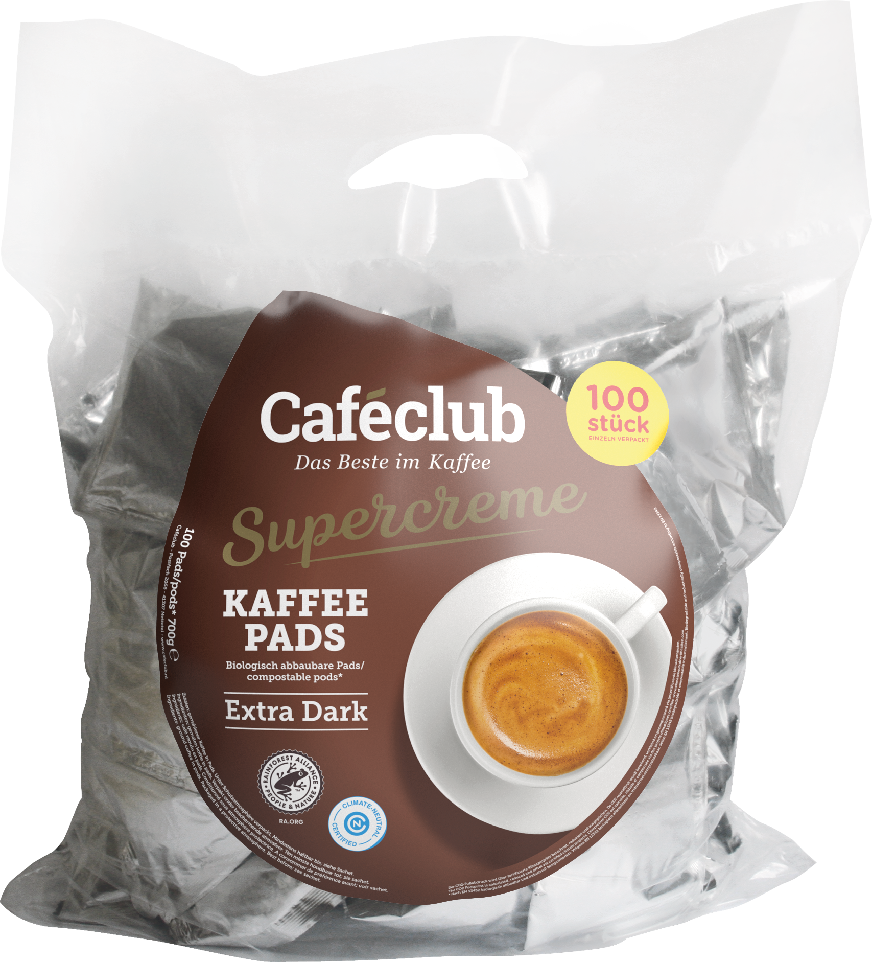 Caféclub Extra Dark Megabeutel - 8 x 100 Pads